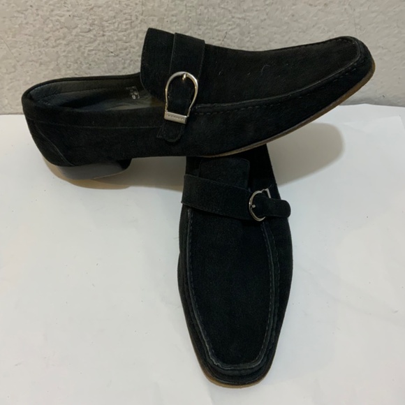Moreschi Mens Genuine Suede Driving Loafers Mocassin Shoes black US 9 buckle main image 14